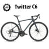 Xe Đạp TWITTER C6 • Khung nhôm 7005, càng carbon, group Shimano Claris, trục rỗng, moay-ơ 6 bạc cối nổ trục T.A
