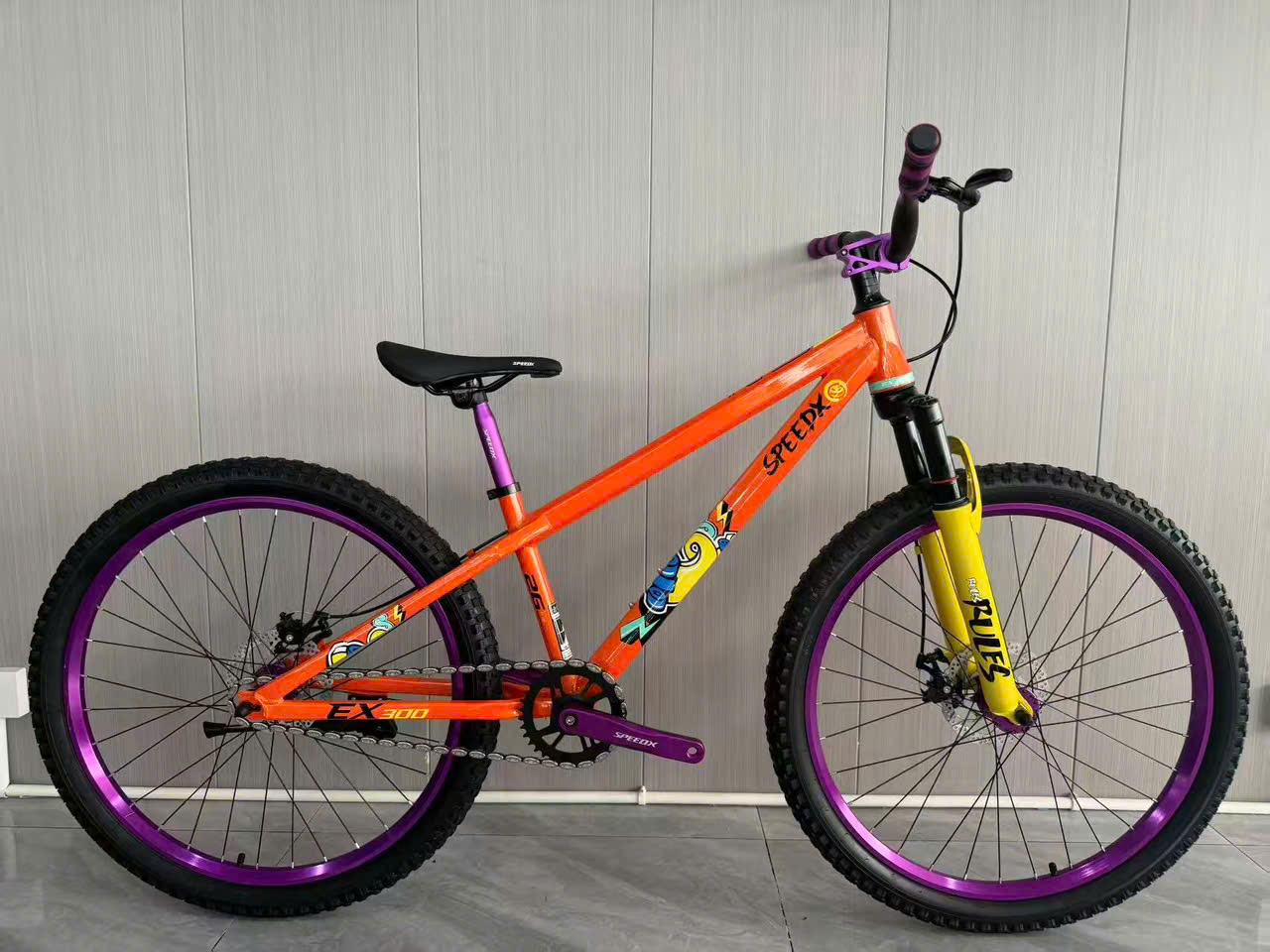 Xe MTB Dirt Jump SPEEDX EX 300 Thay PINK DS200 khung thép bánh 26 inch #pink #ds200 #speedx #ex300 - Ảnh 6