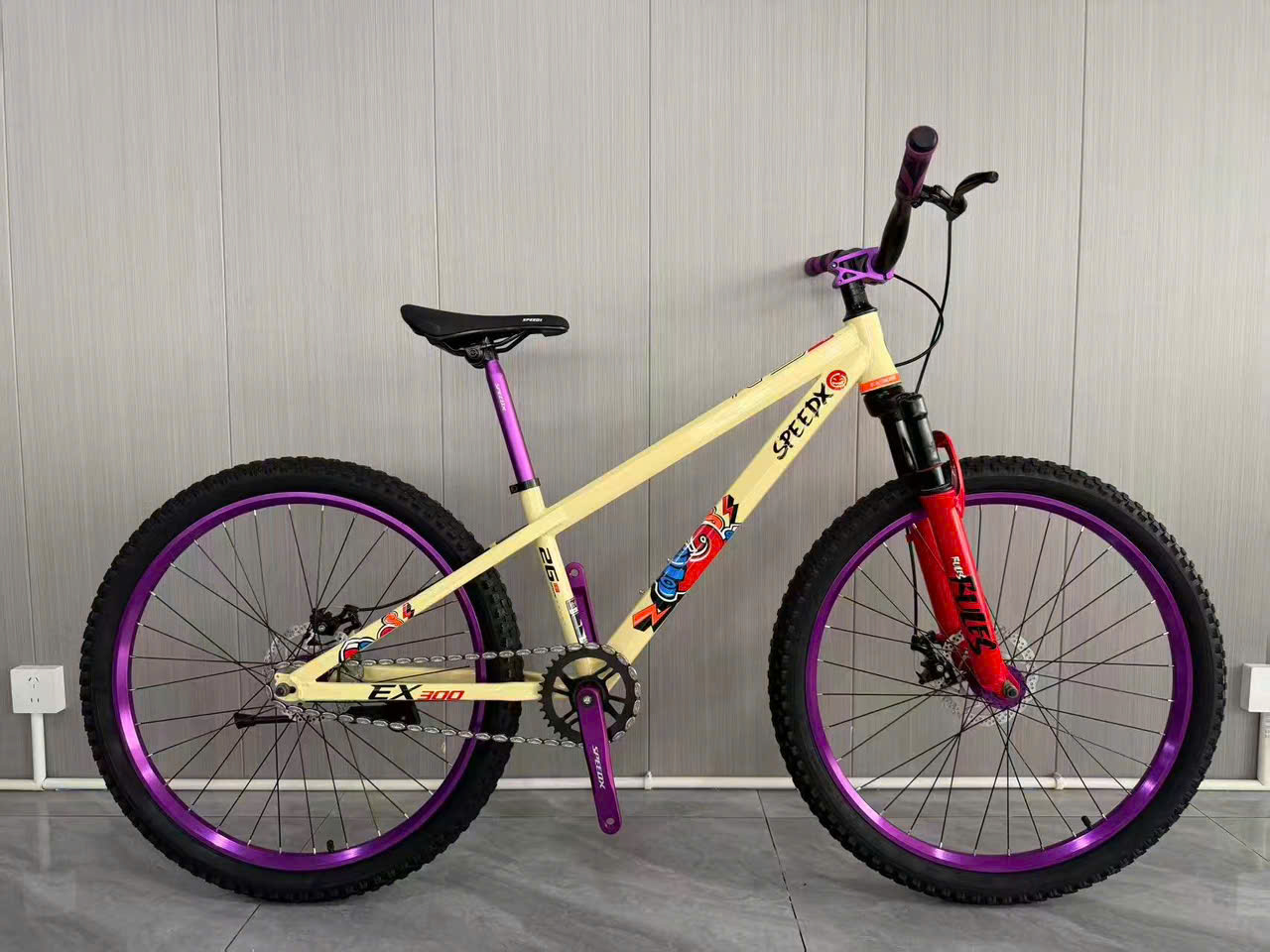 Xe MTB Dirt Jump SPEEDX EX 300 Thay PINK DS200 khung thép bánh 26 inch #pink #ds200 #speedx #ex300 - Ảnh 4